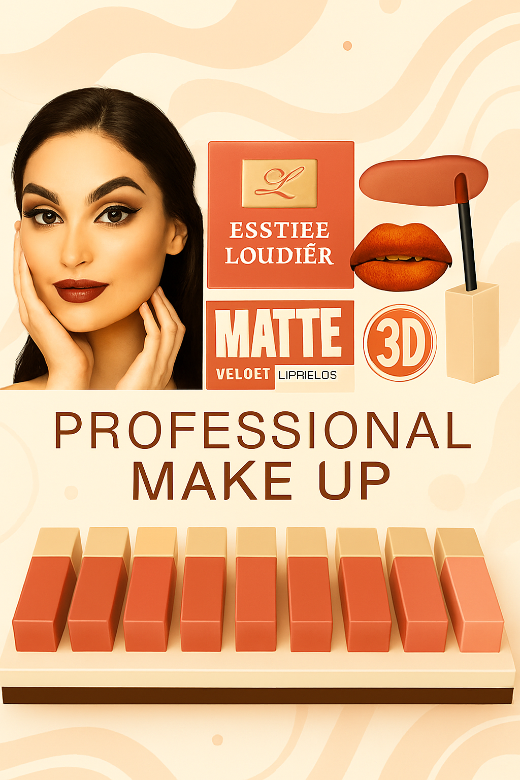 رژ لب مایع حرفه ای استی لادر بسیار رنگ زیبا